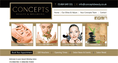 Desktop Screenshot of conceptsbeauty.co.uk